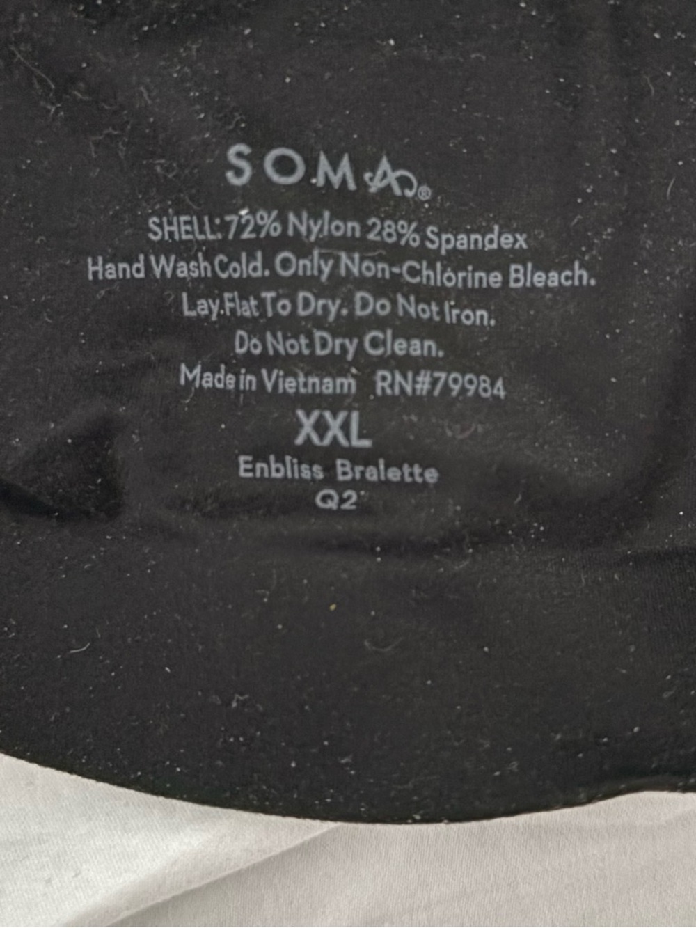 Soma Enbliss Bralette Sz XXL color black wireless soft comfortable lounge sleep - Picture 7 of 13